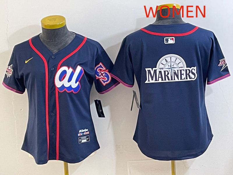 Women 2025 Seattle Mariners Blank Drak Blue All star Nike MLB Jersey style 04->youth mlb jersey->Youth Jersey